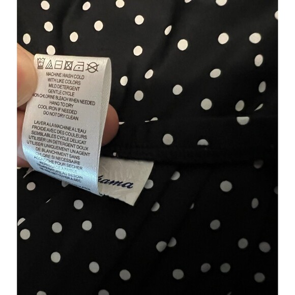 Tommy Bahama Swim Cover-up Skirt  Womens S  NWOT  Black Polka Dot Ruffle Hi Slit - Picture 6 of 6